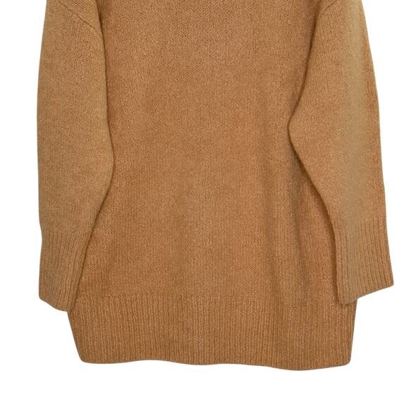 Zara S Womens Oversized Chunk Slouchy Sweater Open Back Camel Cozy Lounge - Picture 6 of 11